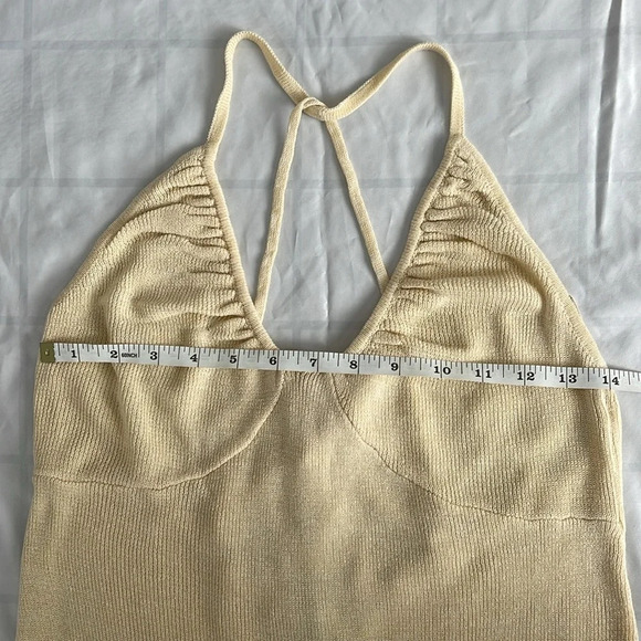 Free People BEACH Honey Halter Knit Maxi Dress Size L - Picture 3 of 12